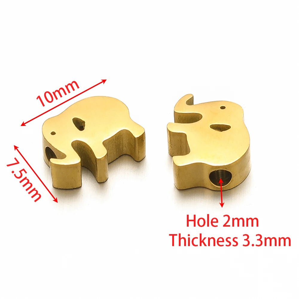 Gold-tone stainless steel spacer beads with animal paw cutouts and round side holes