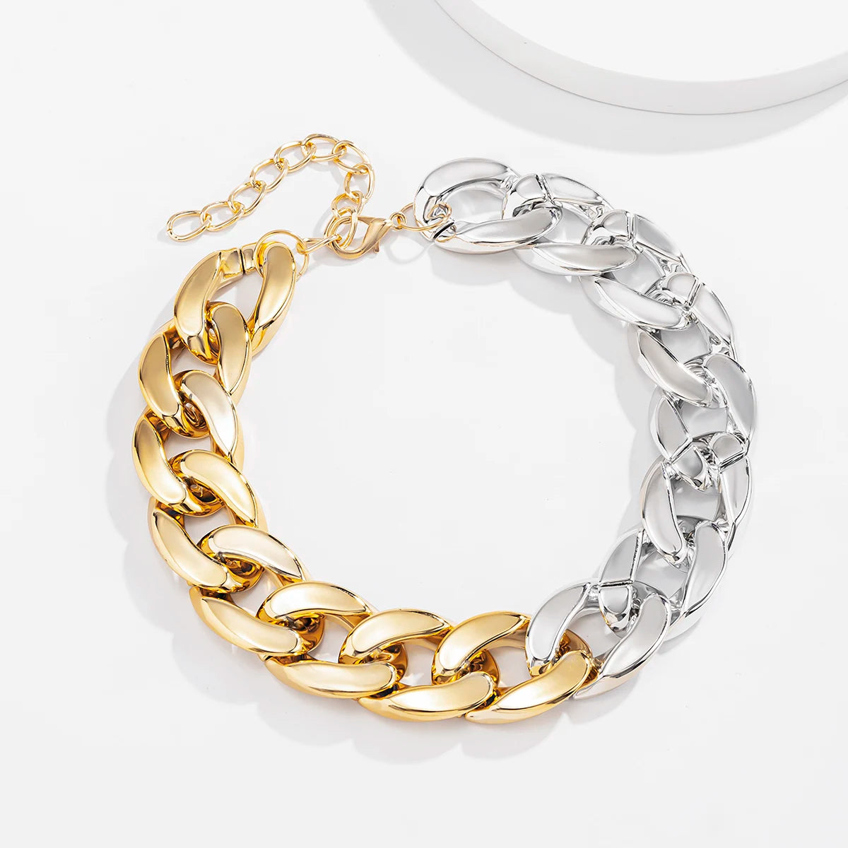 Hiphop Punk Chunky Short Choker Collar Necklace for Women Thick Link Chain Necklace