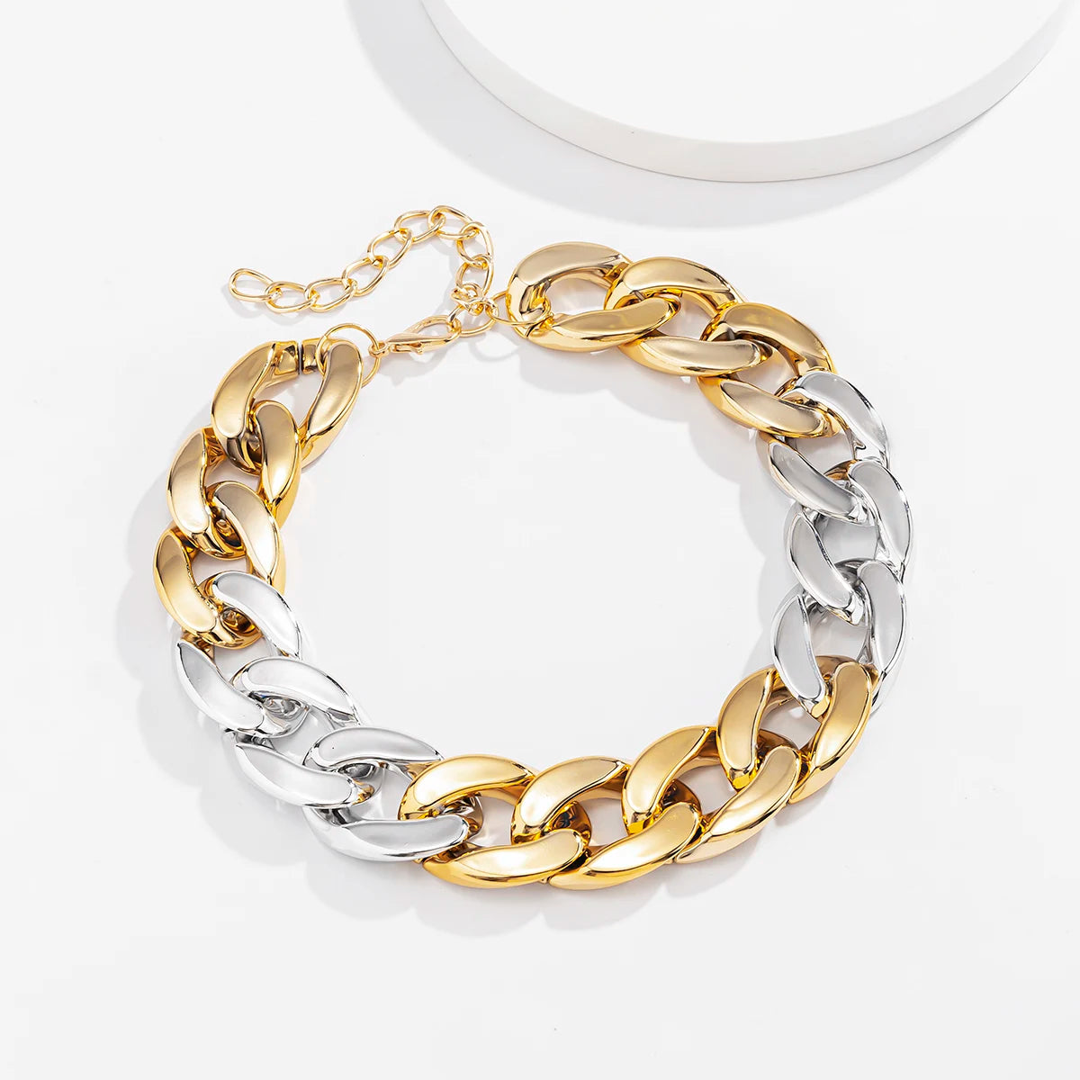 Hiphop Punk Chunky Short Choker Collar Necklace for Women Thick Link Chain Necklace