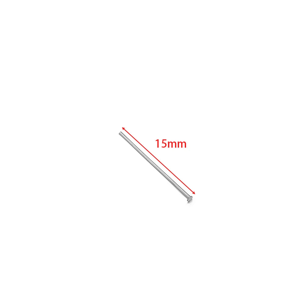 Silver eye pin, 15mm T-flat head ball pin for DIY earrings