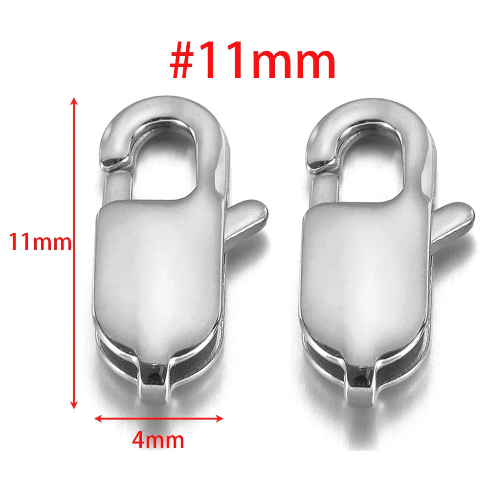 Stainless steel rectangle lobster clasp connector, #11mm, 11mm size