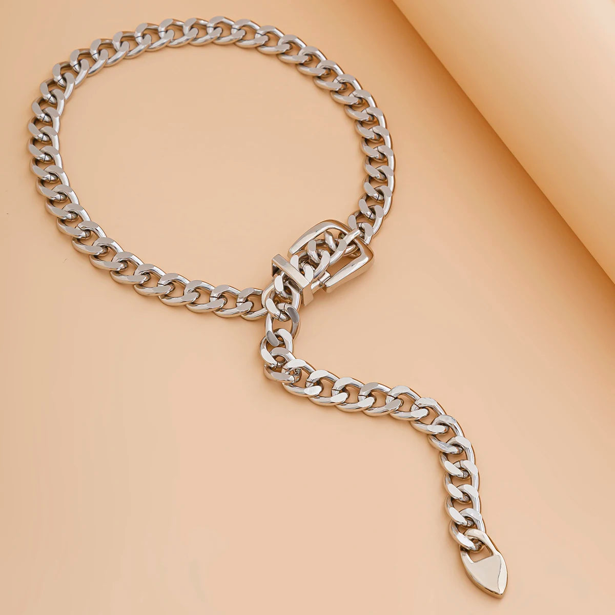 Punk Hollow Out Long Chain Necklace Luxury Party Chunky Jewelry for Women