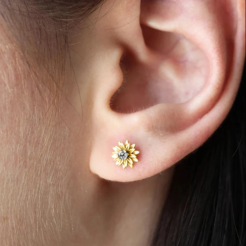Handcrafted Fancy Dainty Flower Stud Earrings for Women Daily Wear Jewelry Gift m07