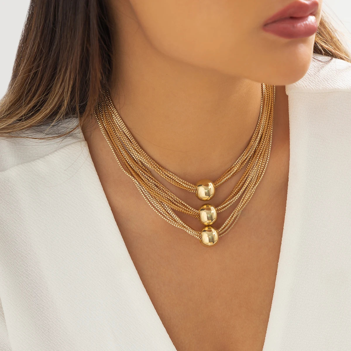 Trendy Statement Thick Chain Necklace Punk Chunky Chian Knotted Short for Women Jewelry