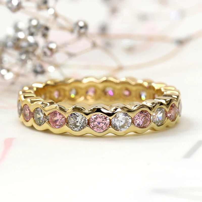 Bling Bling Cubic Zirconia Promise Rings for Women Sparkling Wedding Jewelry