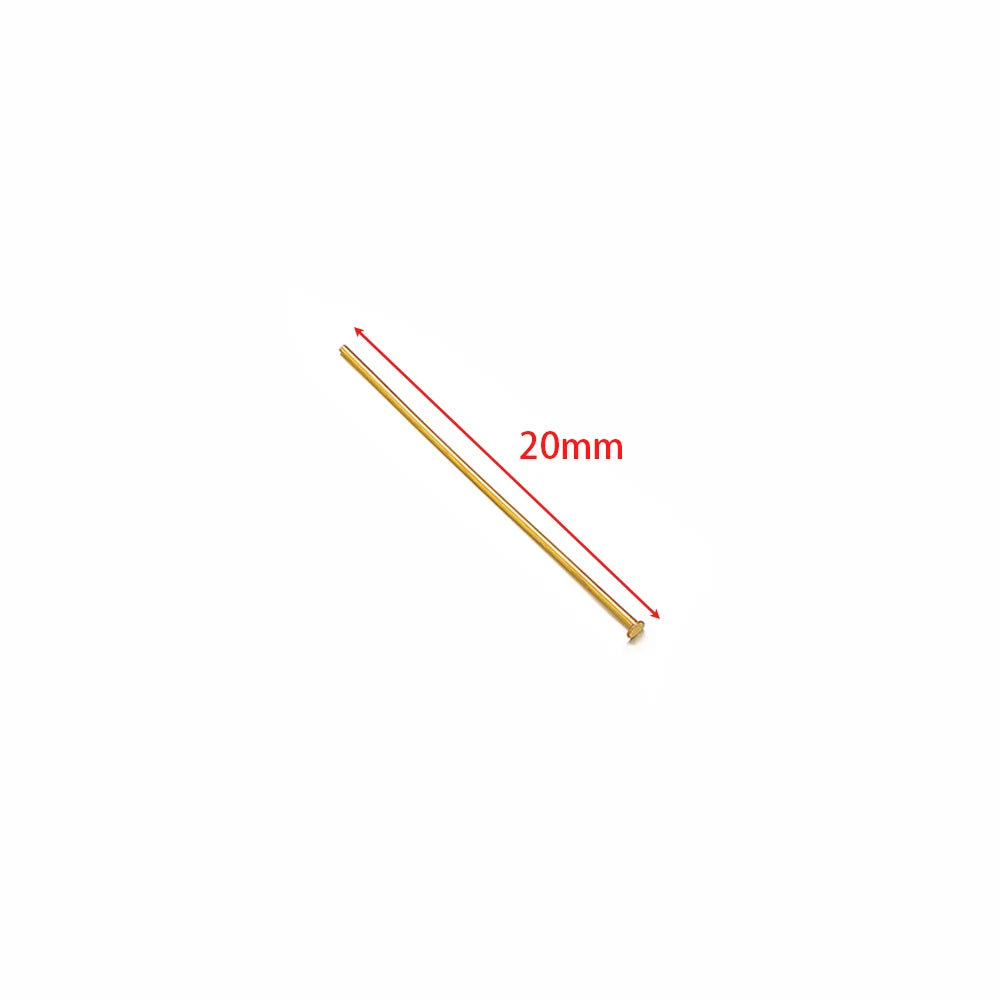 Gold eye pin, 20mm T-flat head ball pin for DIY earrings