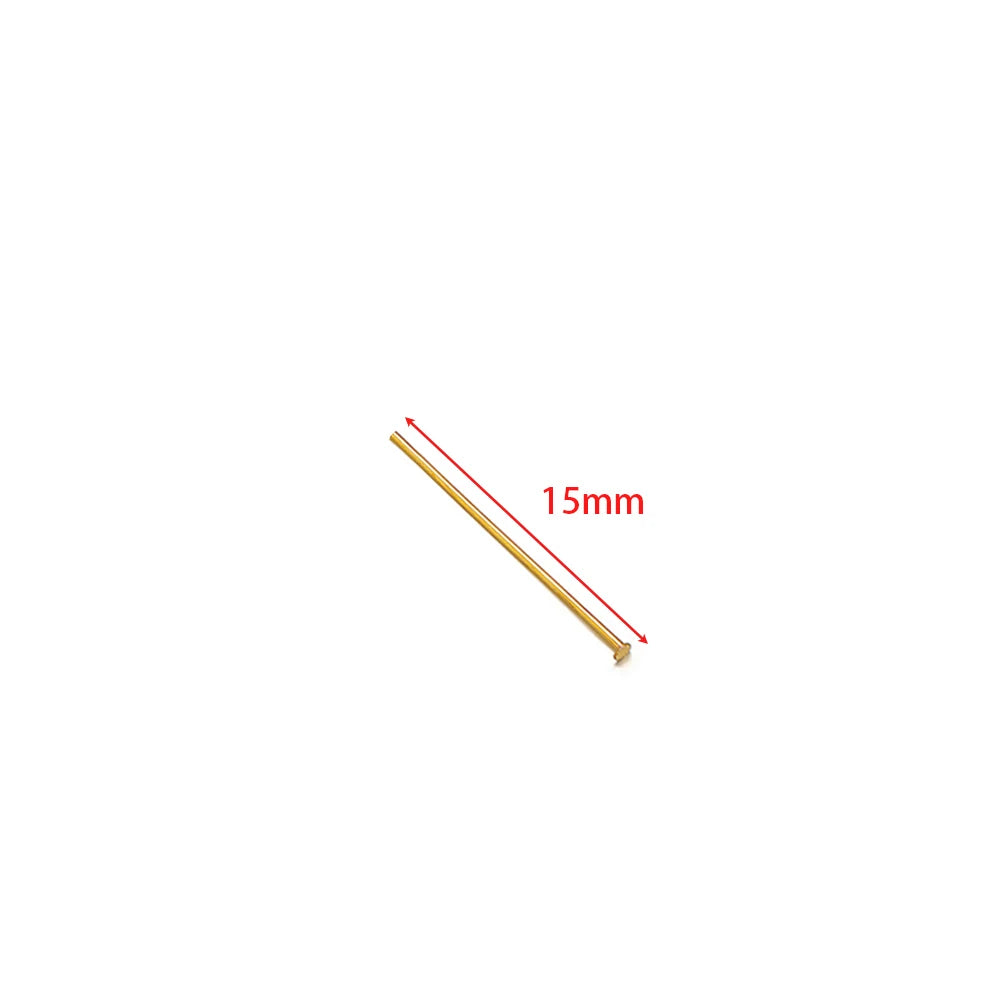 Gold ball head pins, stainless steel, 15mm length