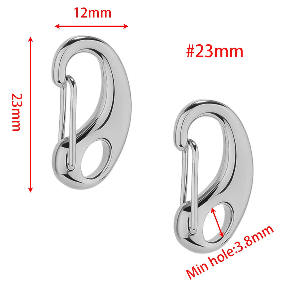 Steel lobster clasp hook connector, D-shaped hinged latch, #23mm