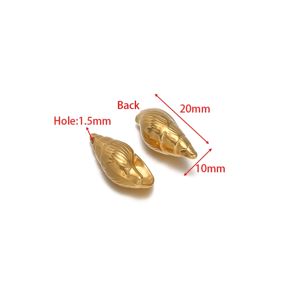 Gold-tone fish charms with 1.5mm hole for DIY jewelry making