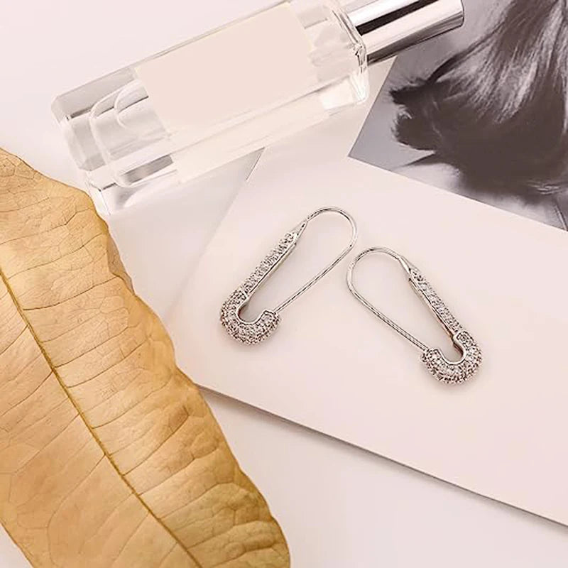 Silver /Gold Color Shiny CZ Chic Clips Earrings for Women