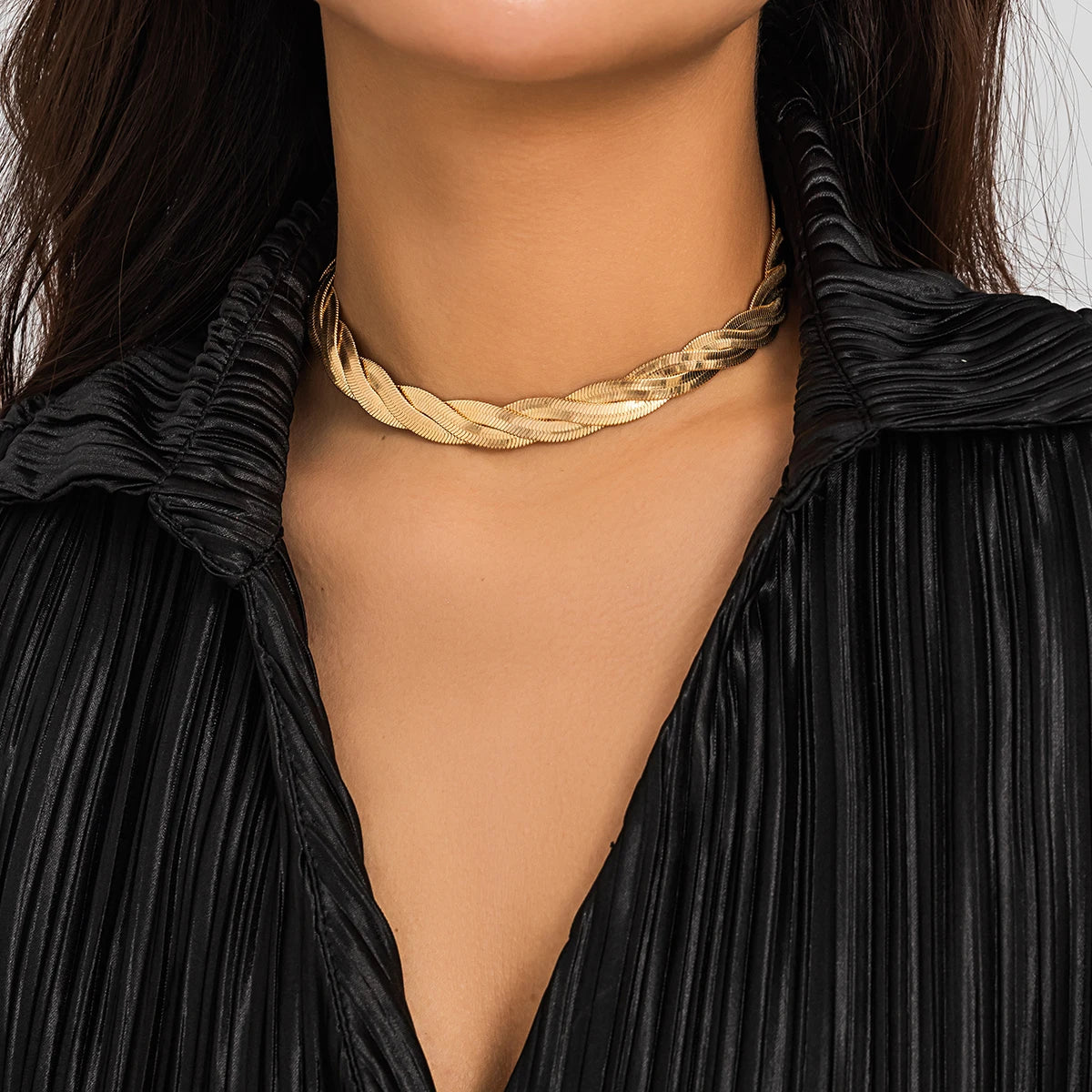 Chunky Cross Snake Trendy Thick Chain Short Choker Necklace for Women