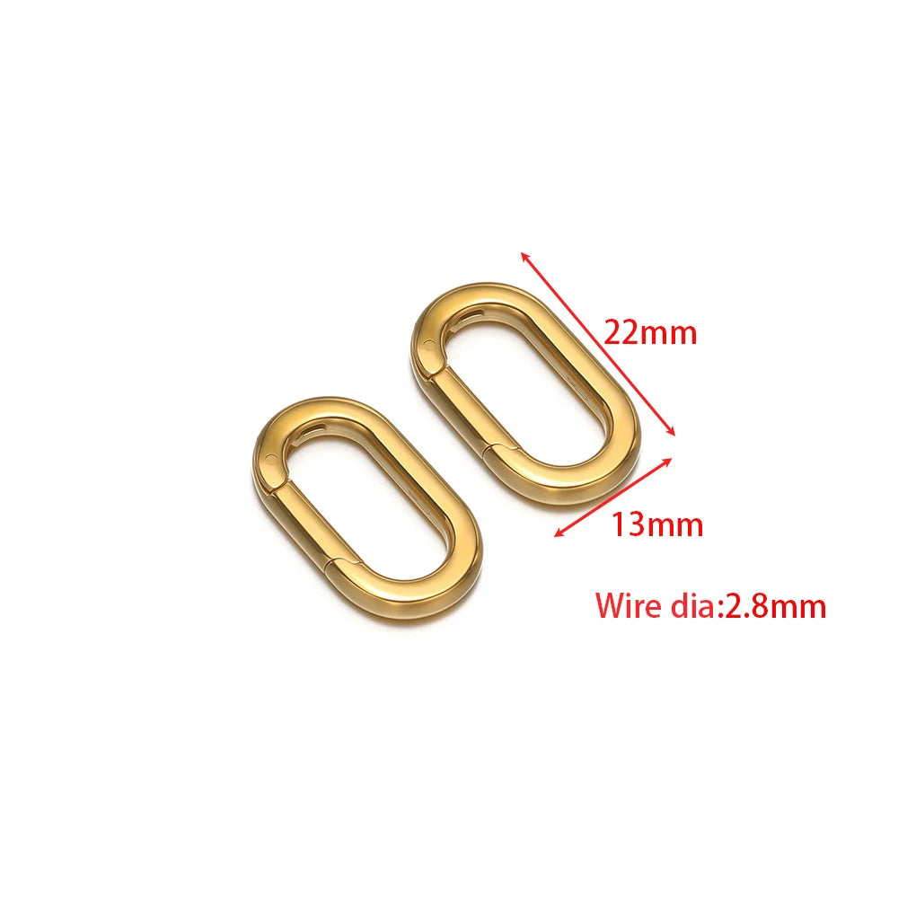 Gold heart spring buckle clasp connector, 22x13mm, 2.8mm wire