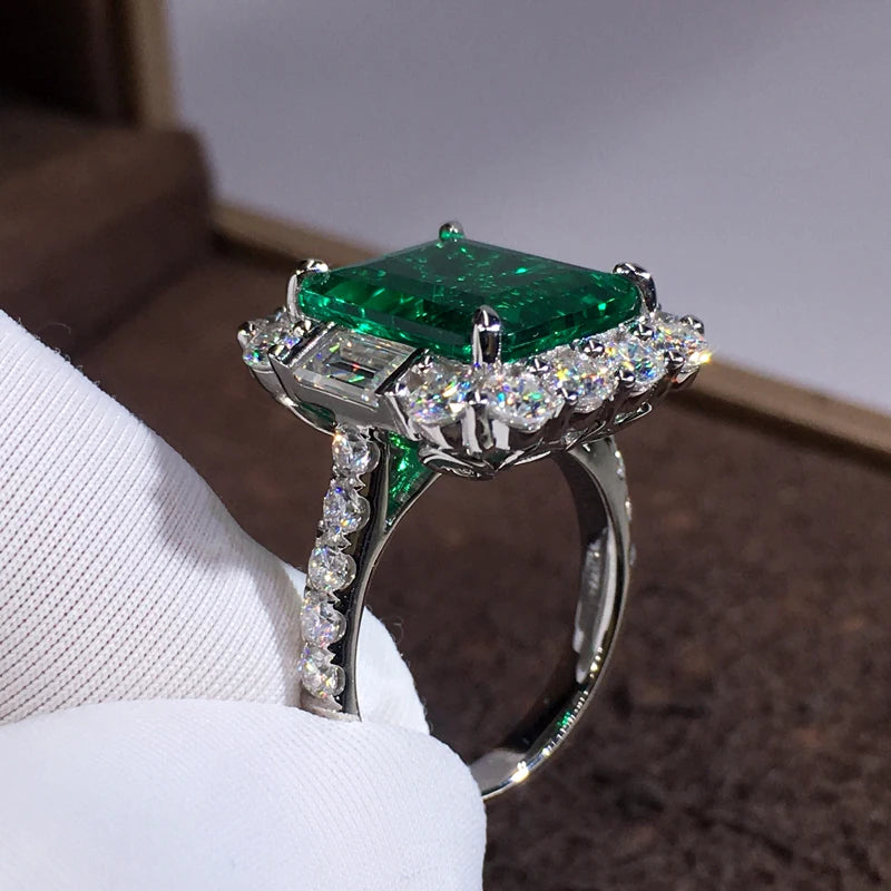 Big Green Cubic Zirconia Women Rings for Wedding Engagement Jewelry