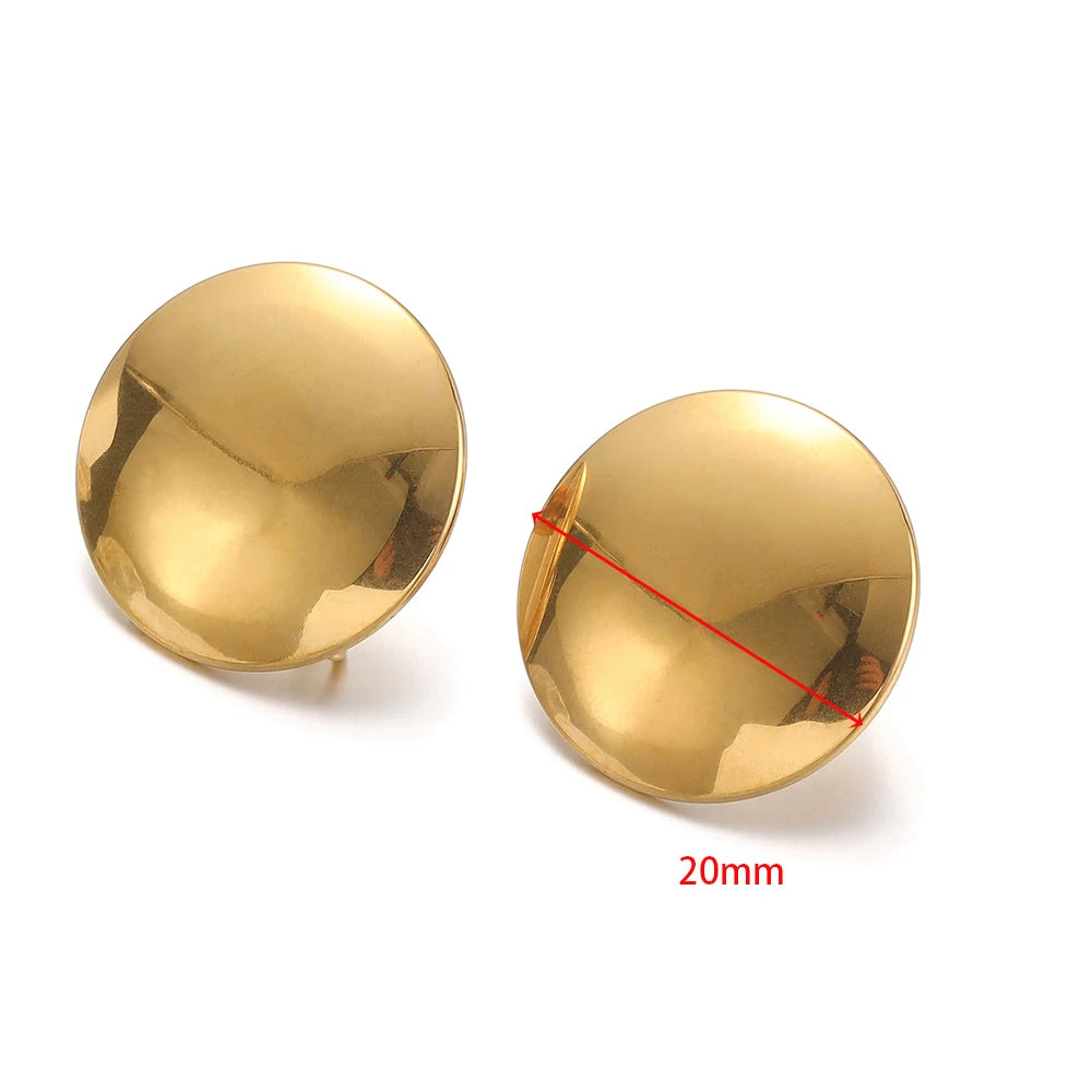 Gold-tone round dome earring finding, 20mm size
