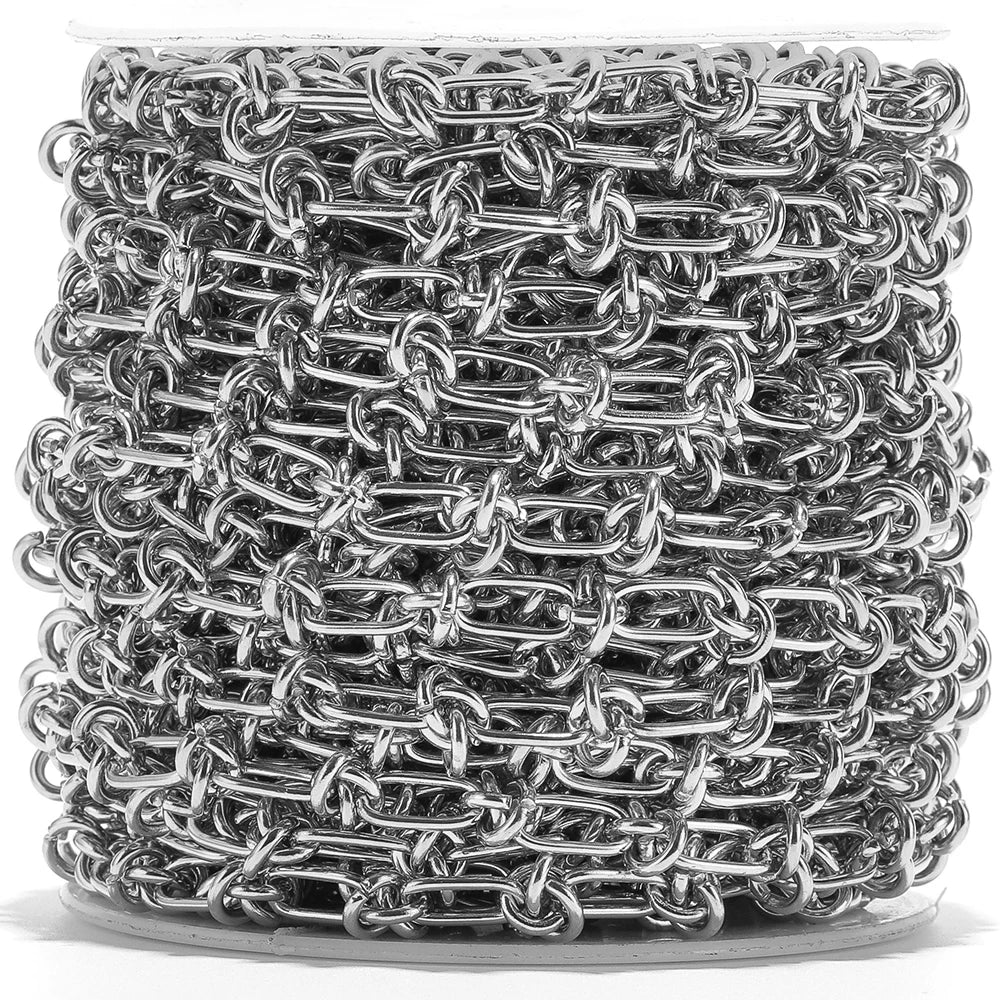 Hip Hop Men Necklaces 1 Meter Stainless Steel Gold Chunky Knot Big Chains