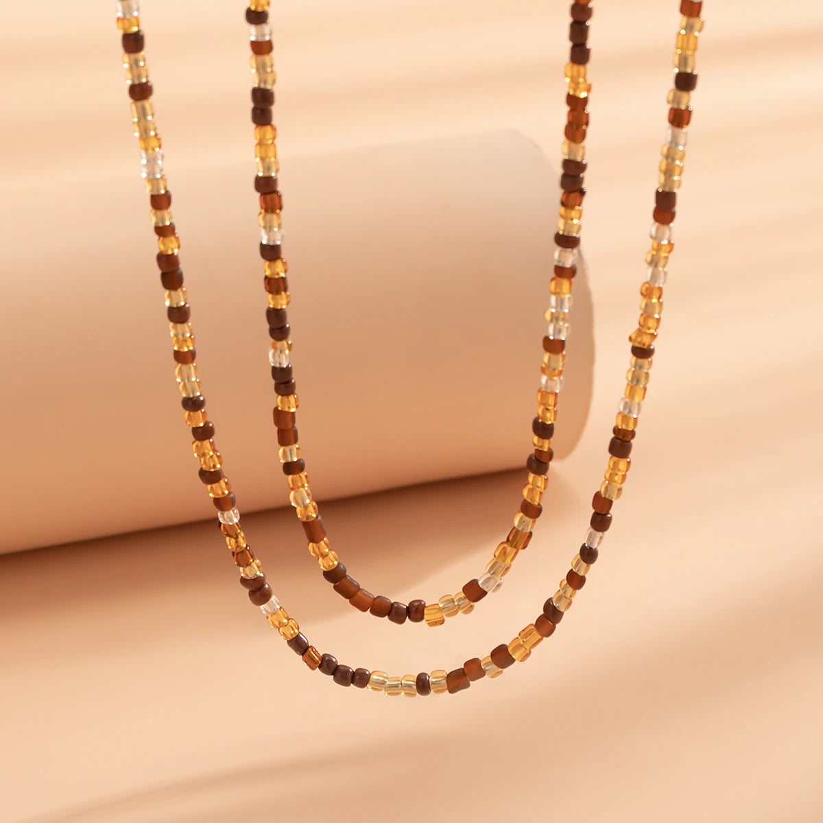 Fashion Layered Small Seed Beads Chain Short Choker Necklace for Women 02