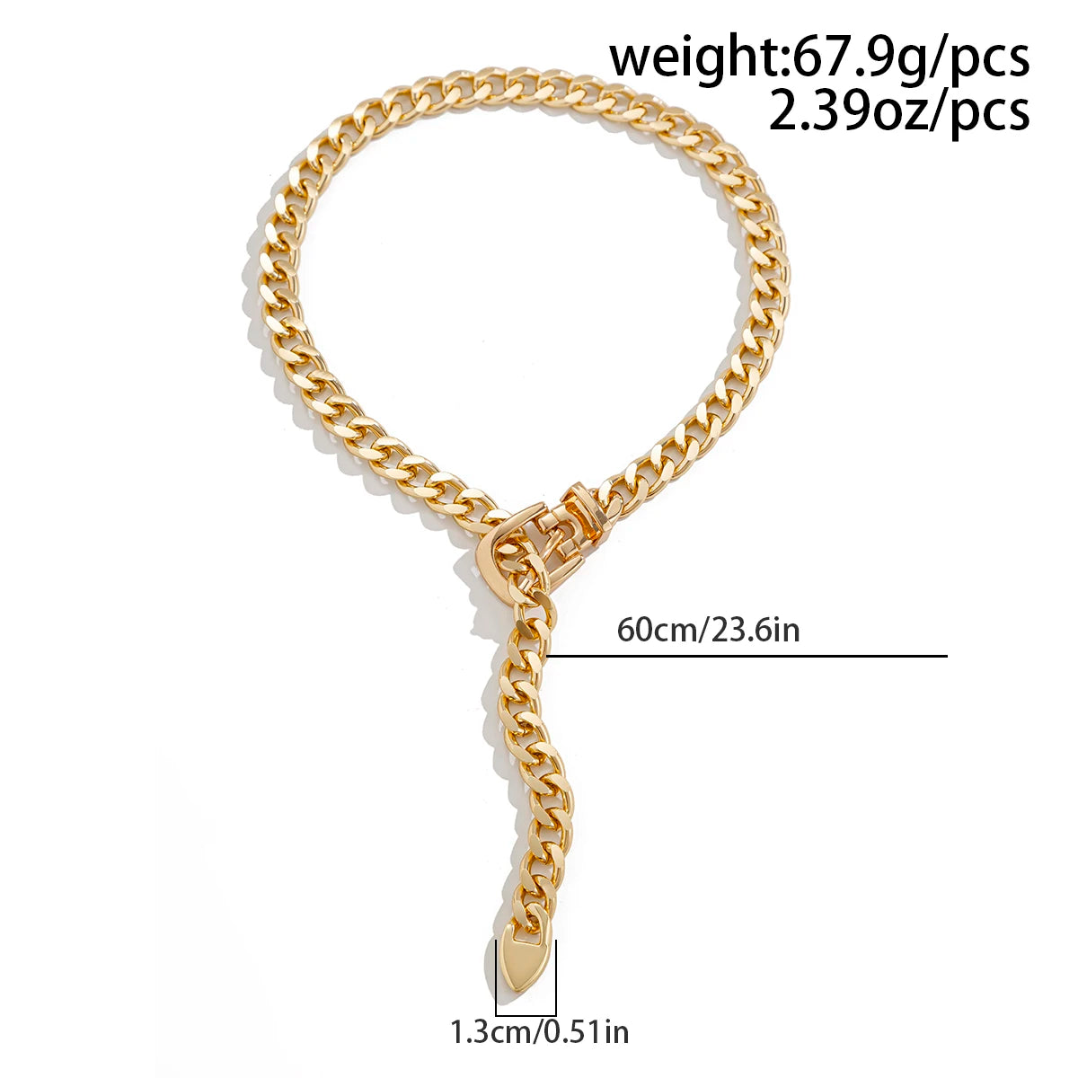 Punk Hollow Out Long Chain Necklace Luxury Party Chunky Jewelry for Women