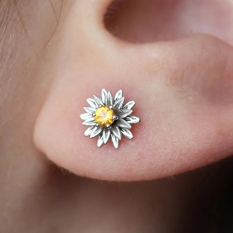 Handcrafted Fancy Dainty Flower Stud Earrings for Women Daily Wear Jewelry Gift m07