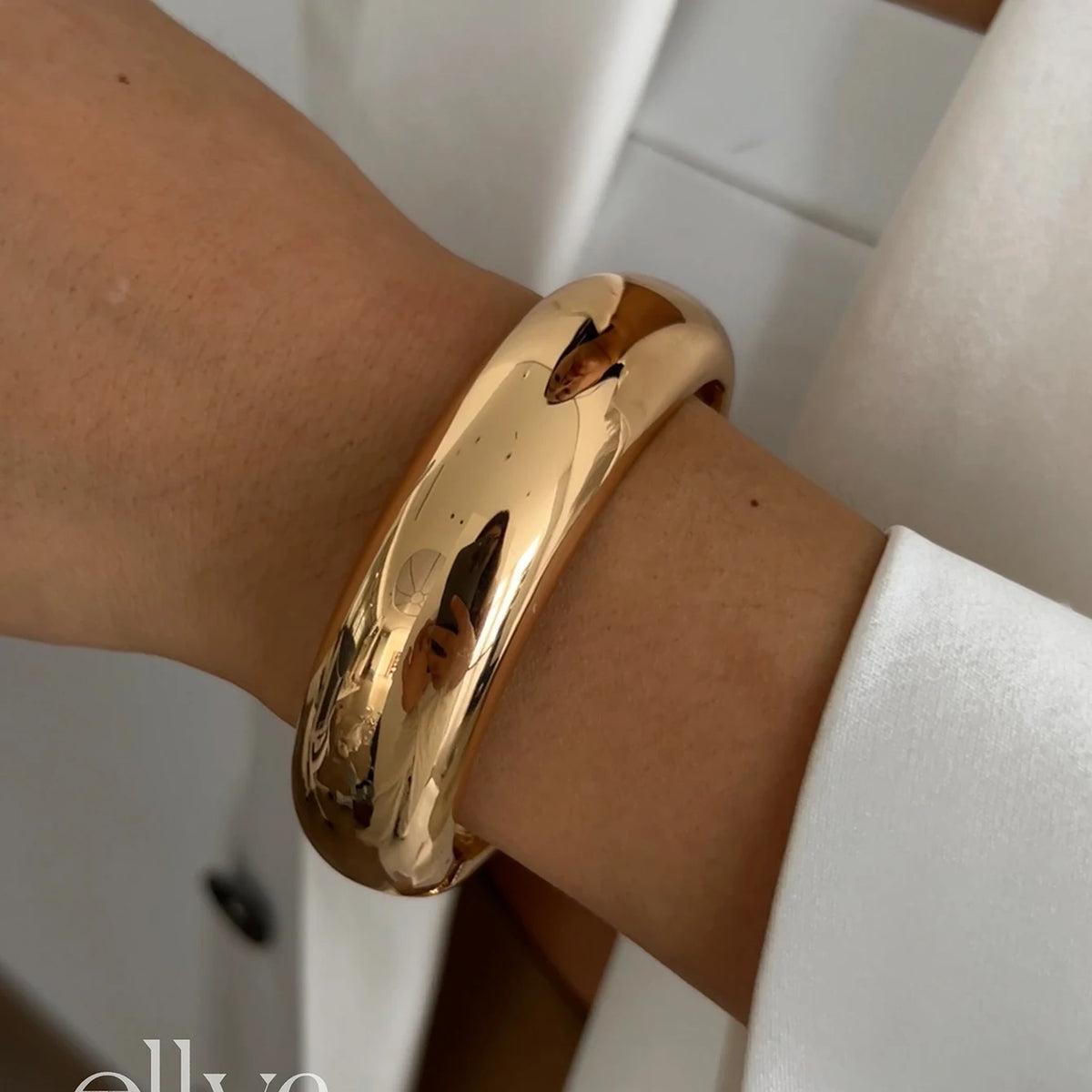 Gold Color Retro Geometric Round Open Cuff Bangles Jewelry Gift For Women