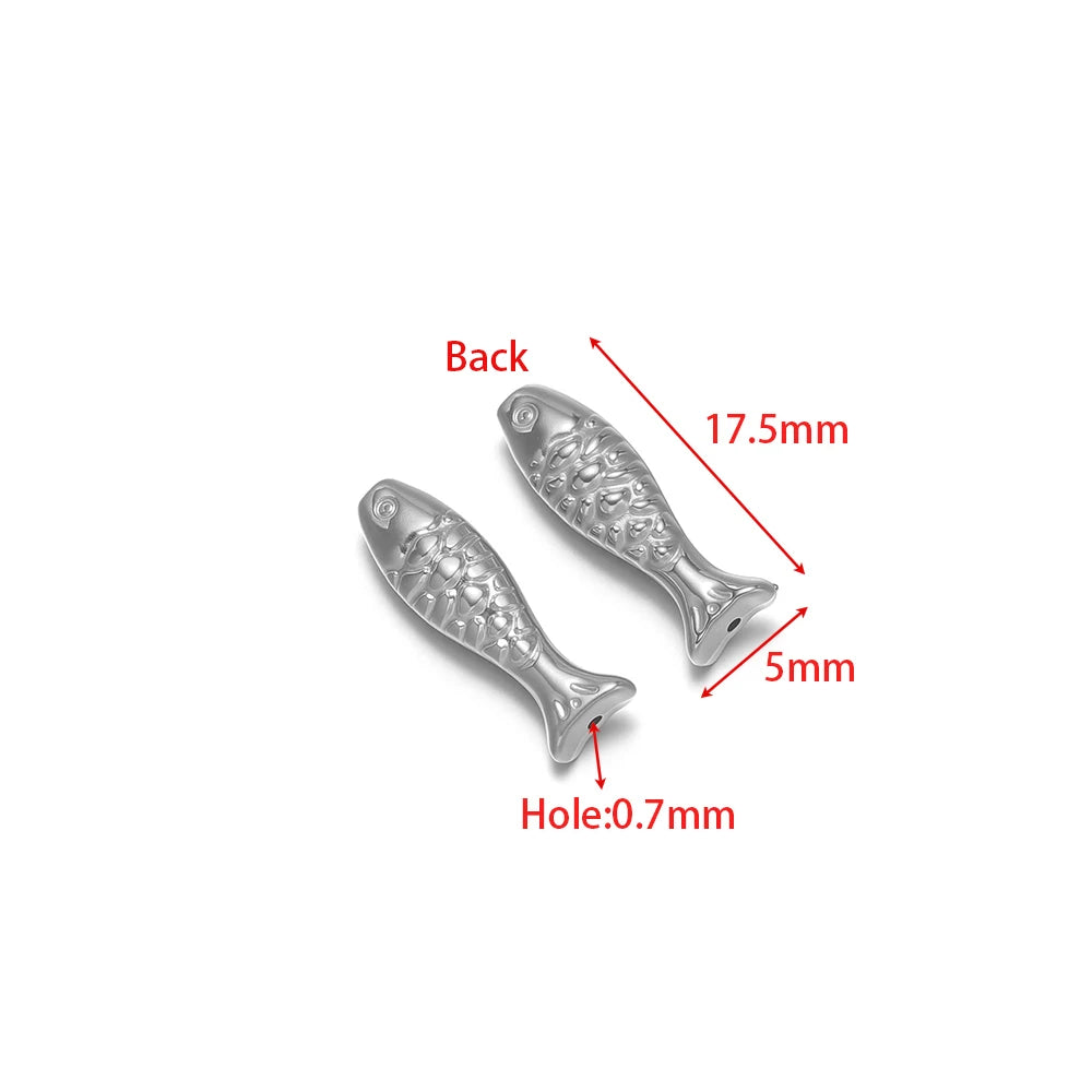 Stainless steel fish pendant charms with 0.7mm hole