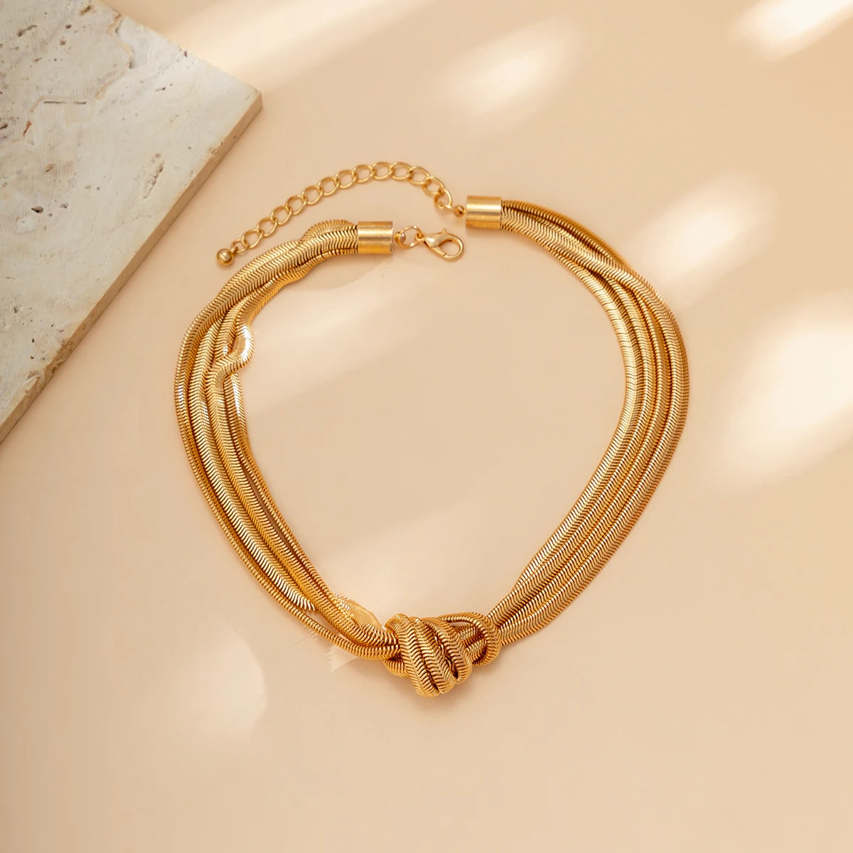 Trendy Statement Thick Chain Necklace Punk Chunky Chian Knotted Short for Women Jewelry