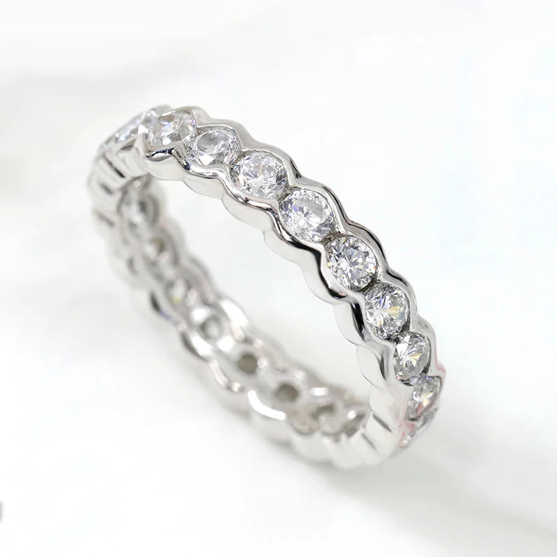 Bling Bling Cubic Zirconia Promise Rings for Women Sparkling Wedding Jewelry