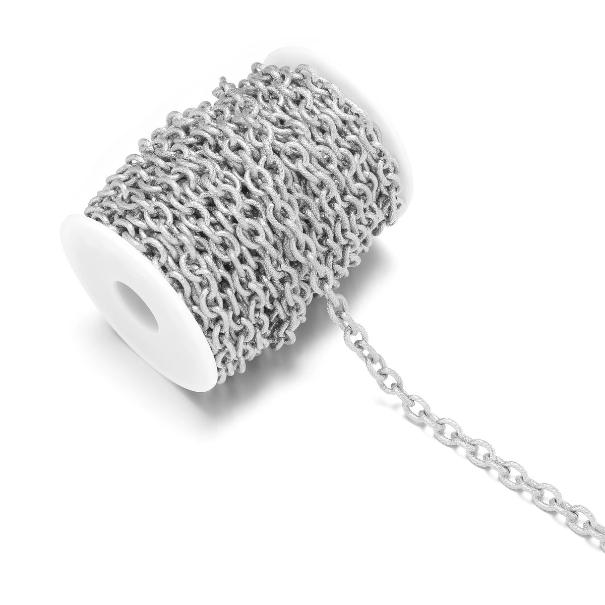 Steel chunky textured chain link roll for DIY punk choker jewelry making