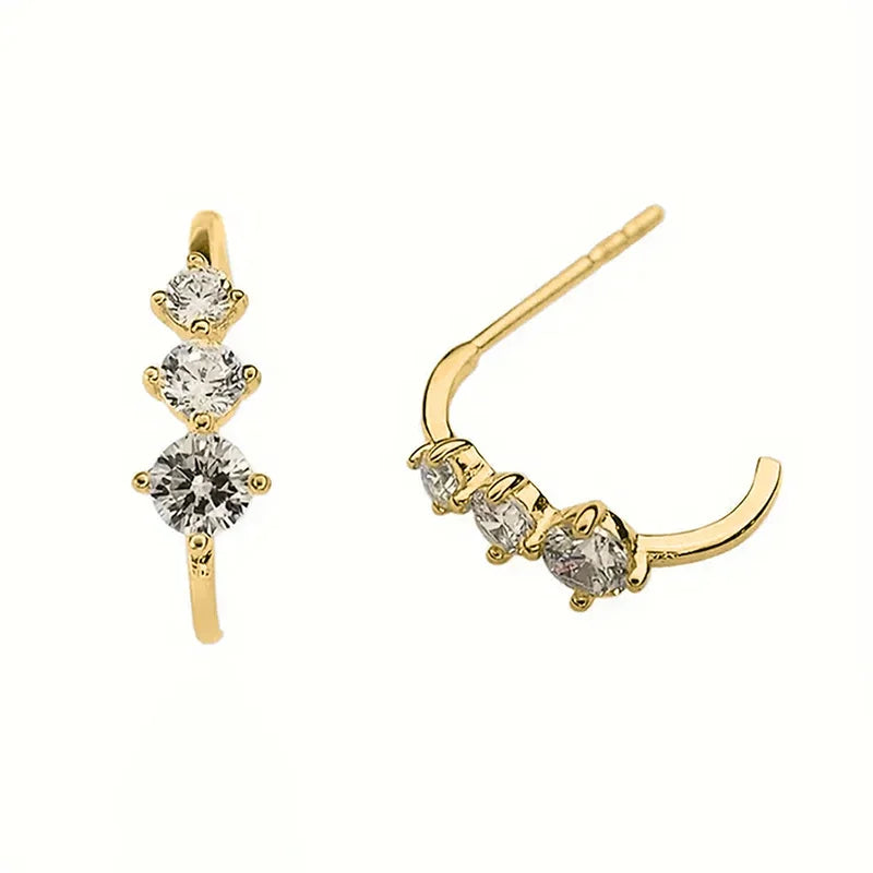 Bling Bling Cubic Zirconia Minimalist Style Stud Earrings for Women Daily Jewelry m34