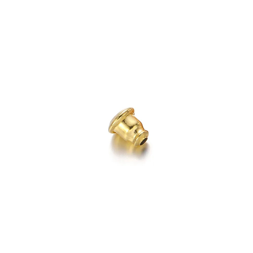 Gold-tone earring back stopper stud bullet plug, single piece
