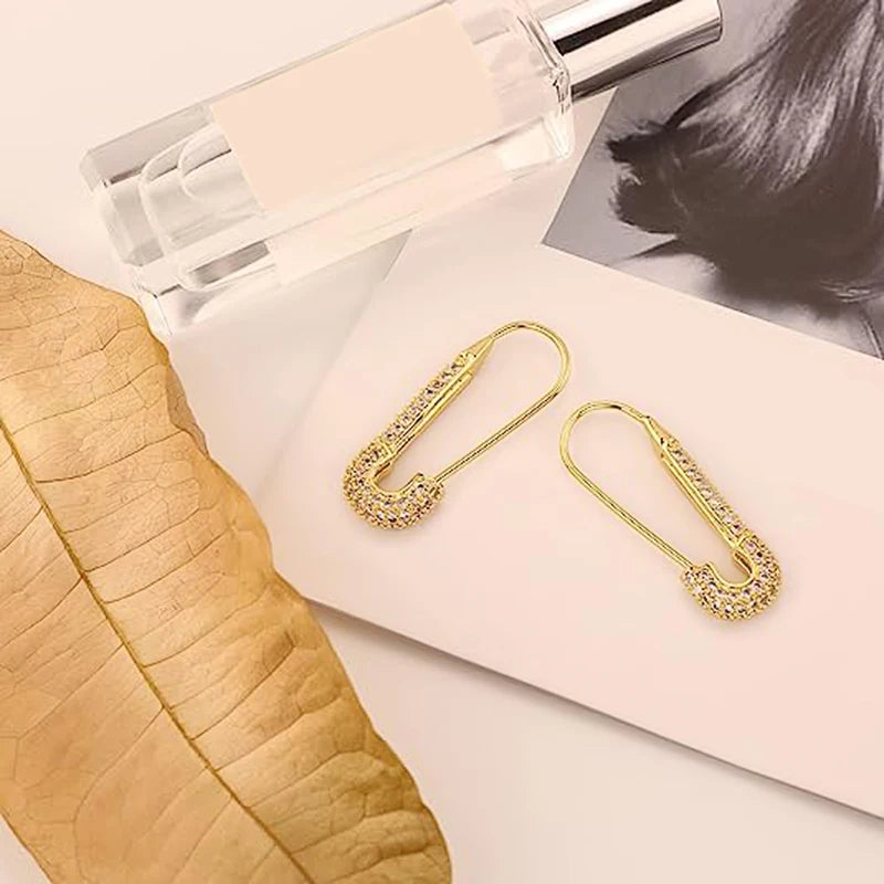 Silver /Gold Color Shiny CZ Chic Clips Earrings for Women