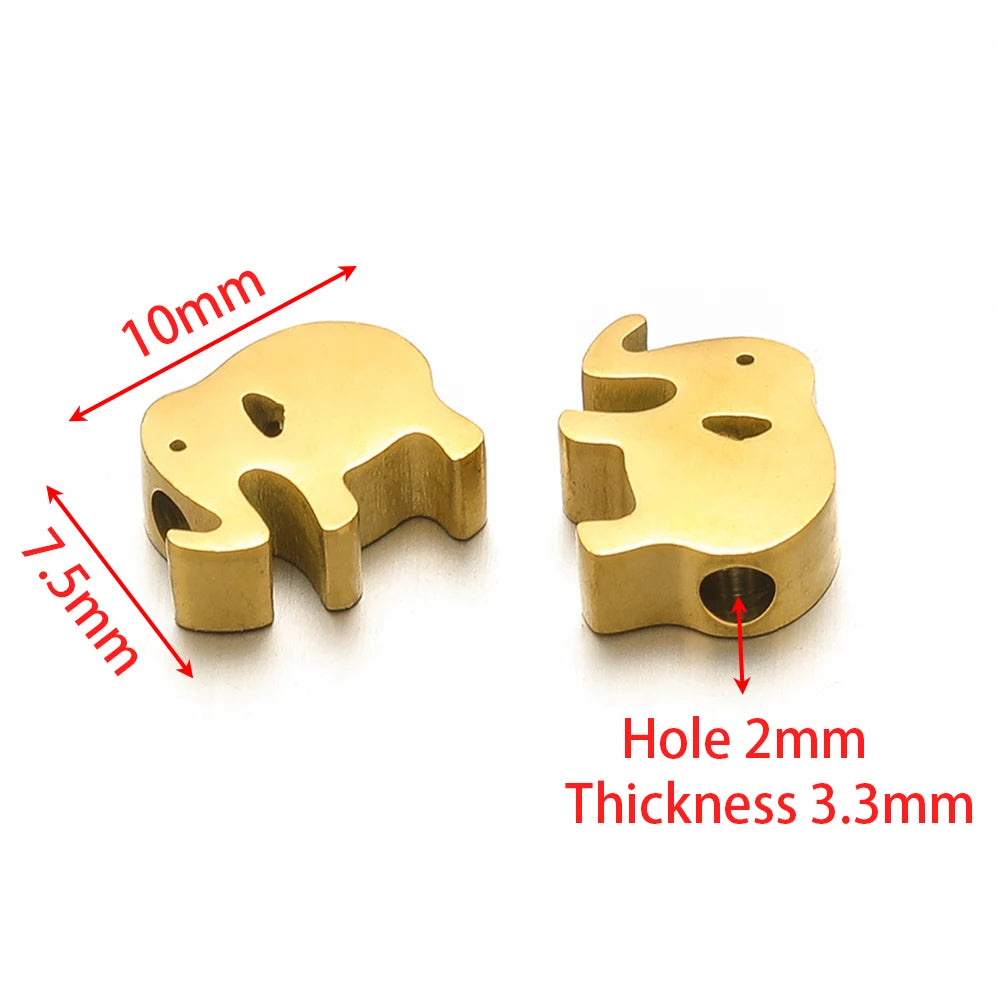 Gold-tone stainless steel spacer beads with animal paw cutouts and round side holes
