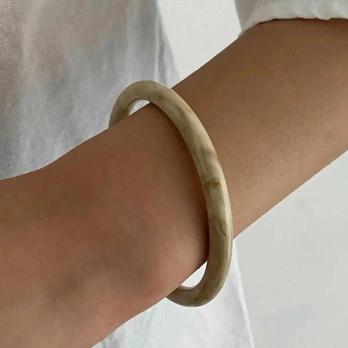 Geometric Wide Bracelet Round Bangle Punk Square Metal Acrylic Bracelets for Women