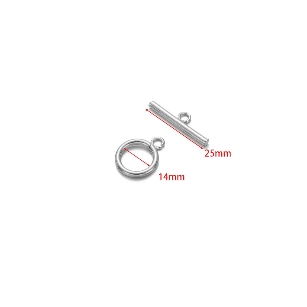 Silver-tone OT clasp toggle set with 14mm ring loop and 25mm bar size shown