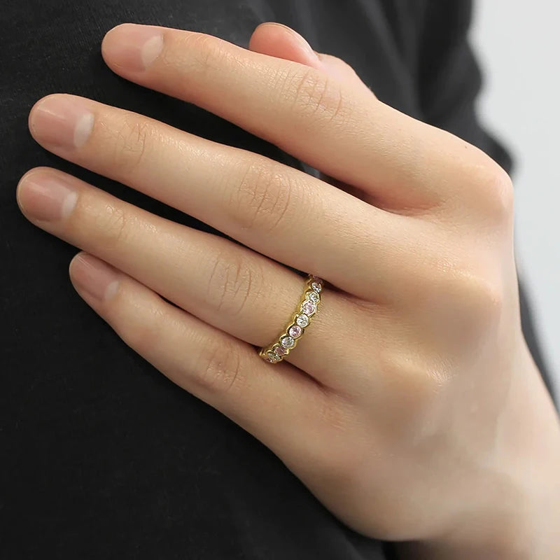 Bling Bling Cubic Zirconia Promise Rings for Women Sparkling Wedding Jewelry