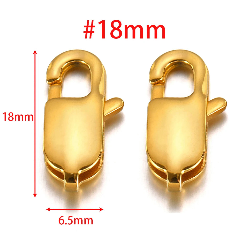 Gold rectangle lobster clasp #18mm, 18mm height and 6.5mm width