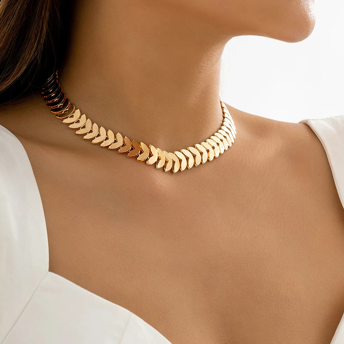 Trendy Statement Thick Chain Necklace Punk Chunky Chian Knotted Short for Women Jewelry