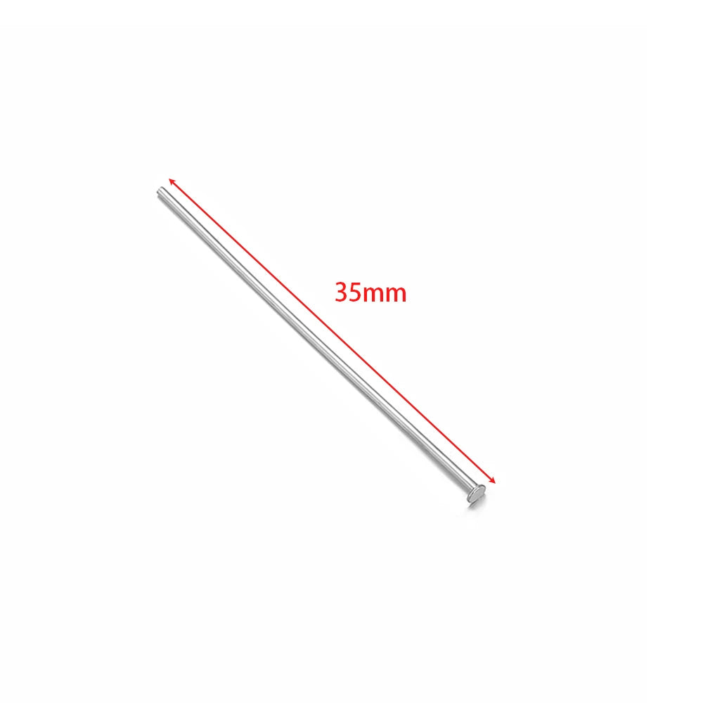 Silver eye pin, 35mm T-flat head ball pin for DIY earrings