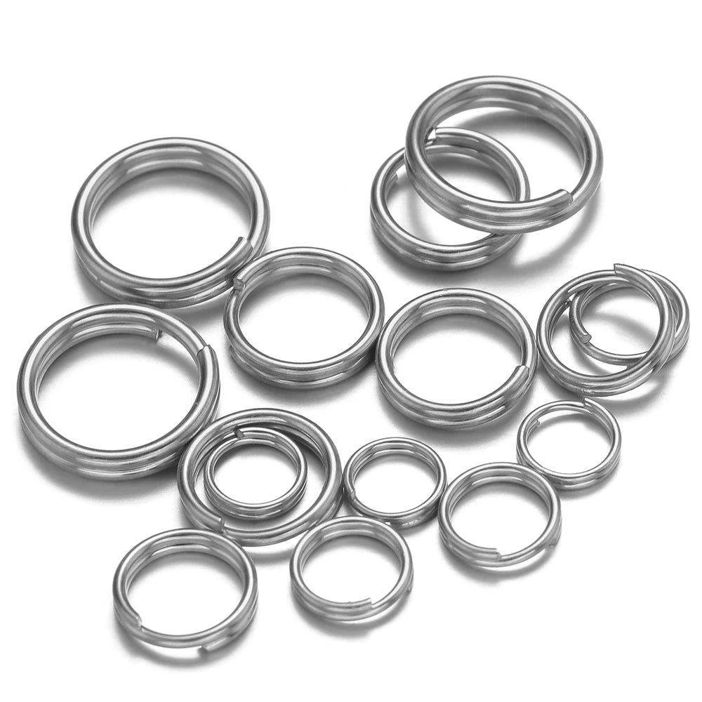Steel open jump rings, double-loop split rings for DIY jewelry making connectors