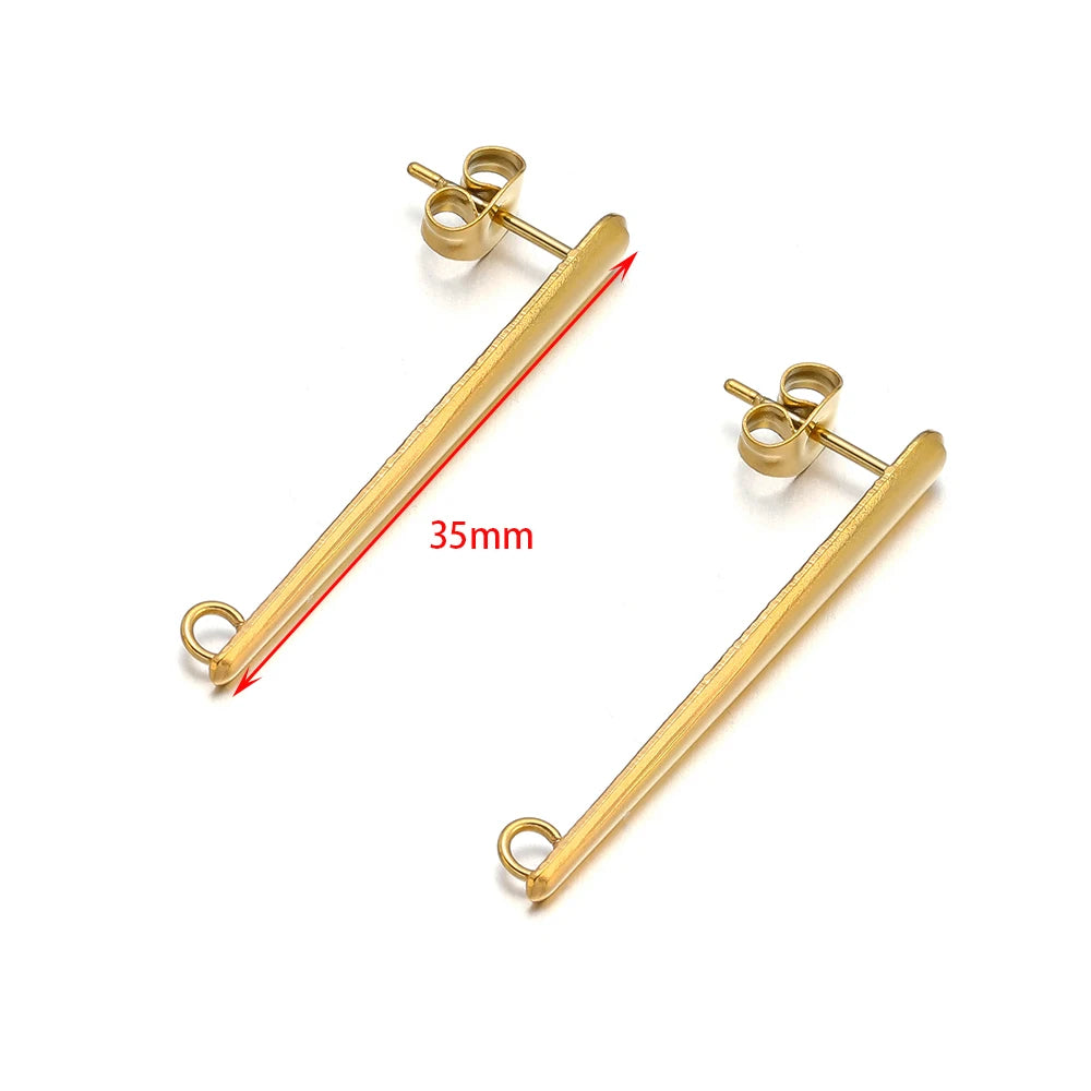 Gold long stick stud connectors, 35mm length shown