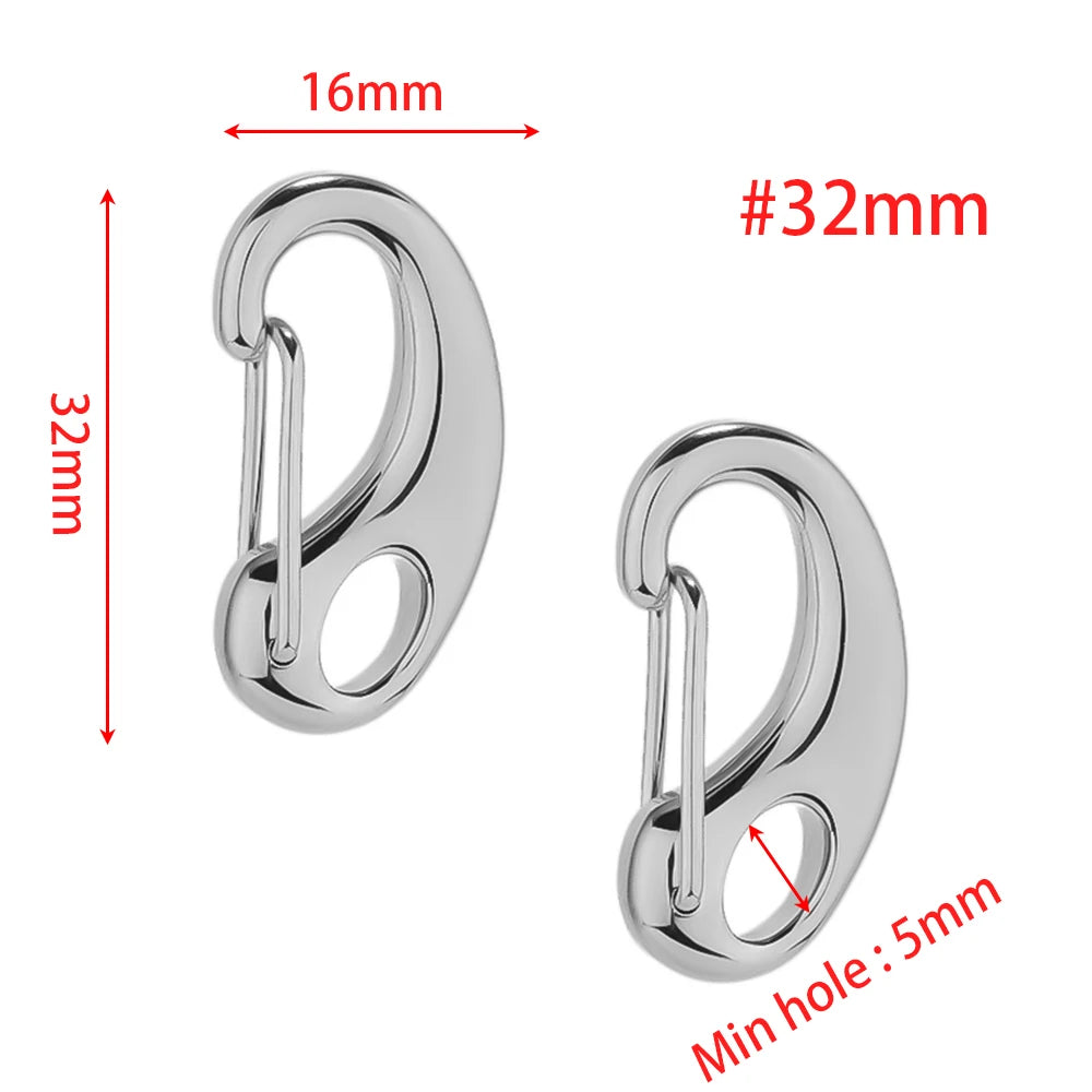 Silver-tone D-ring lobster clasp with safety lever, jewelry connector hardware
