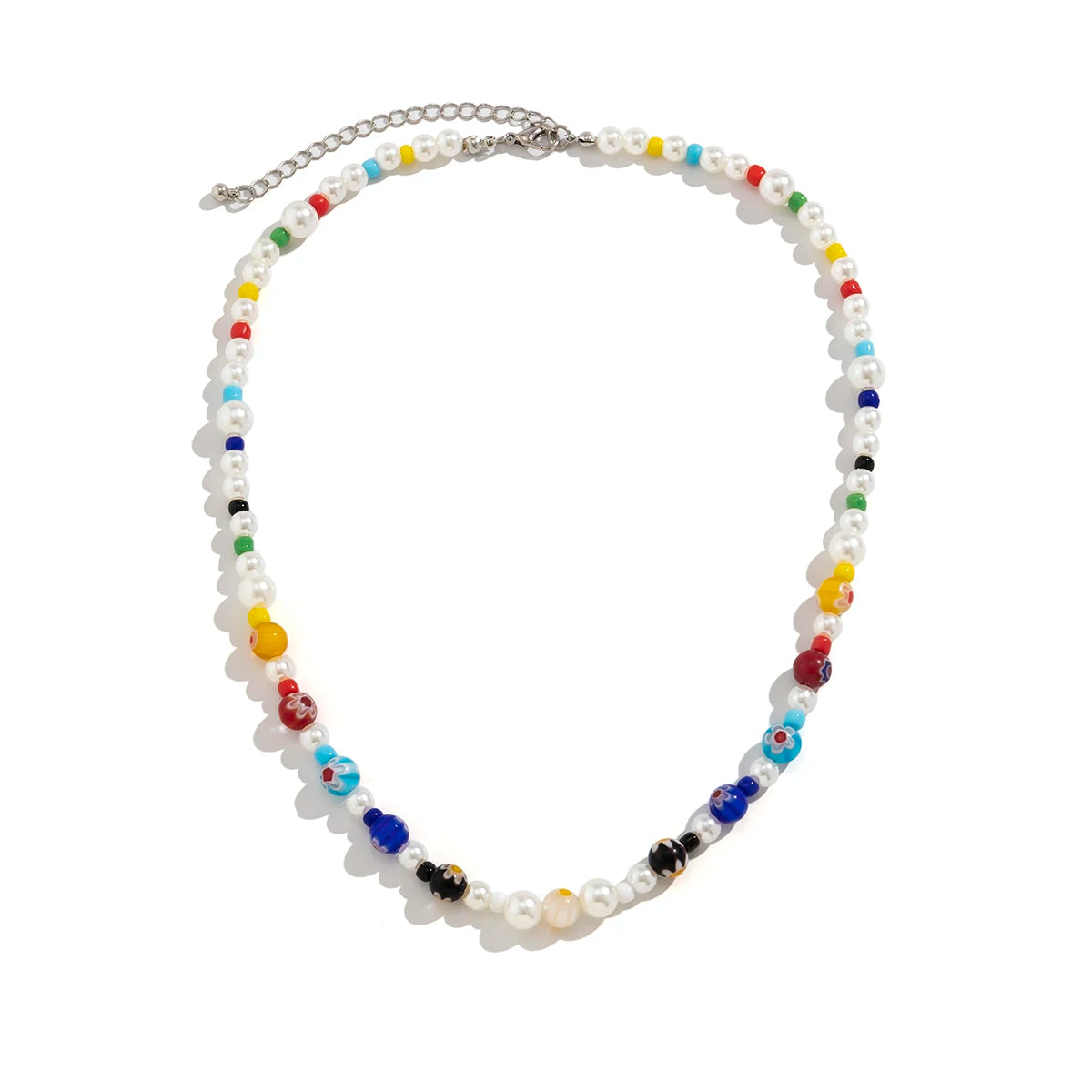 Trendy Beaded Chain Necklace CCB and Imitation Pearl Beads For Men Jewelry