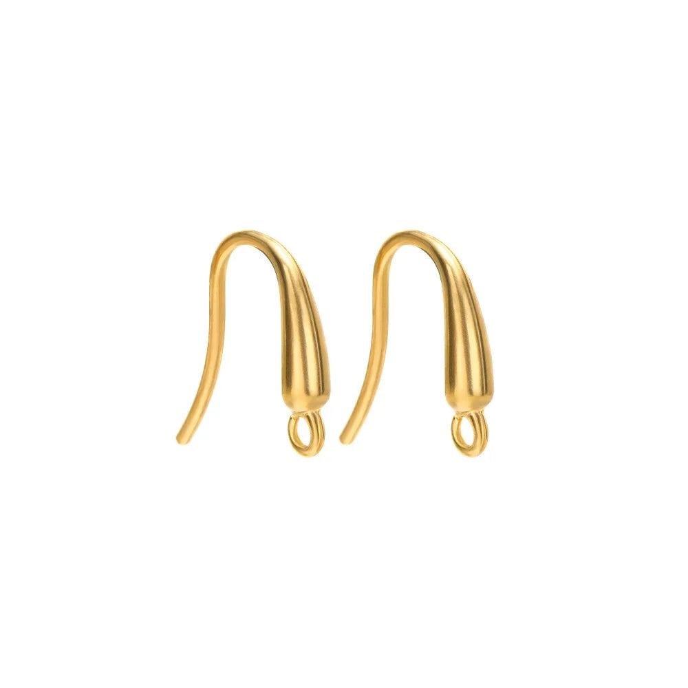Gold-tone ear wire hooks with small loop ends for jewelry making