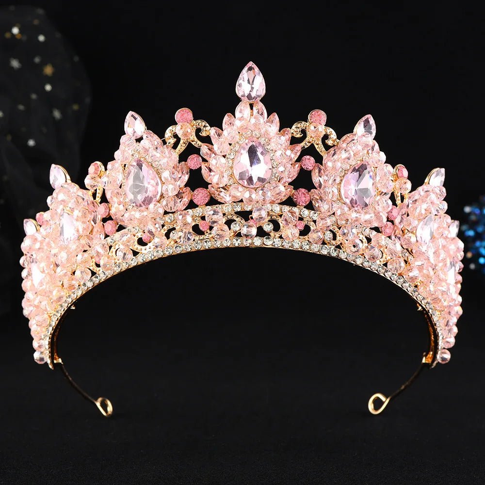 Baroque Crystal Beads Bridal Tiaras Crowns For Women Pageant Wedding Diadem Headband Princess Party Hair Dress Accessories - Yiwucraftjewel