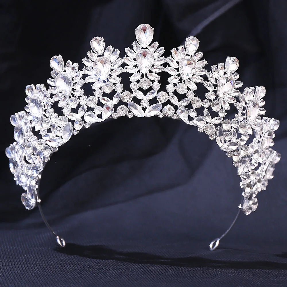 Rhinestone Pageant Diadem Banquet Headpiece Wedding Hair Accessories Baroque Miss Universe Big Crystal Bridal Tiaras Crown - Yiwucraftjewel