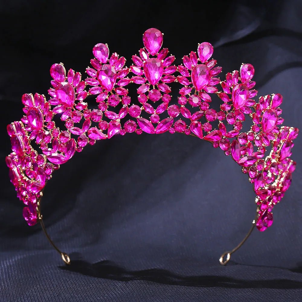 Rhinestone Pageant Diadem Banquet Headpiece Wedding Hair Accessories Baroque Miss Universe Big Crystal Bridal Tiaras Crown - Yiwucraftjewel