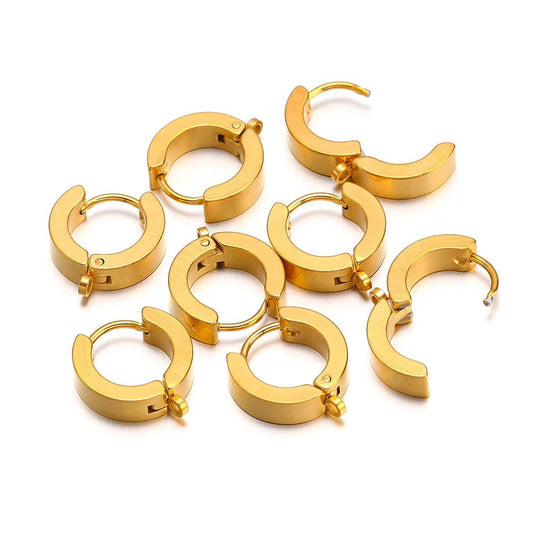 Gold huggie hoop earring hook clips, 10pcs set for DIY jewelry making