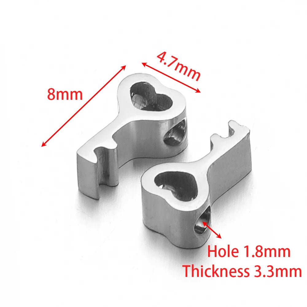 Mirror-polished stainless steel crown spacer beads, 1.8mm hole, 3.3mm thick