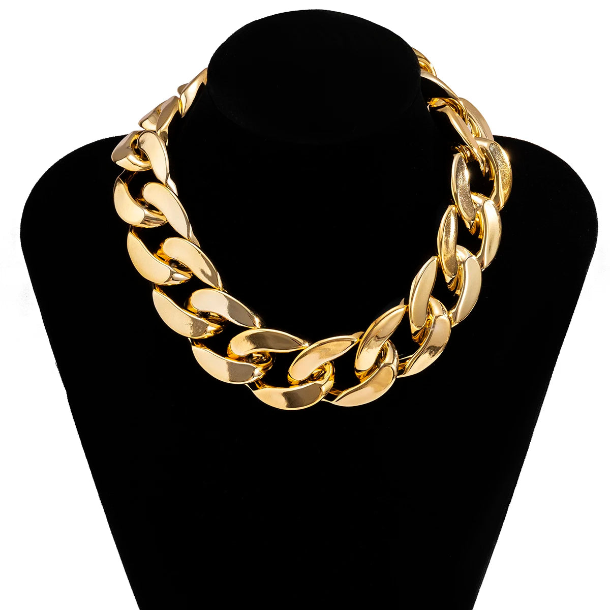 Hiphop Punk Chunky Short Choker Collar Necklace for Women Thick Link Chain Necklace