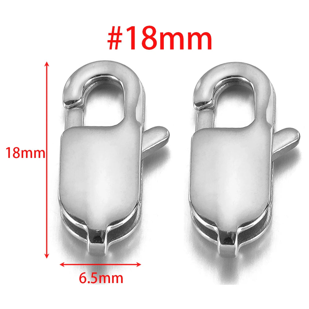 Stainless steel rectangle lobster clasp connector, #18mm, 18mm size