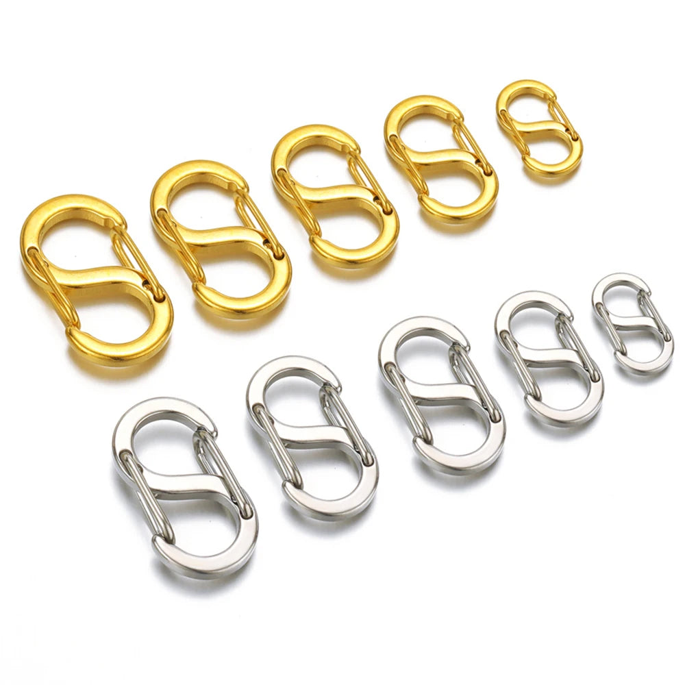 Gold and silver letter S spring lobster clasps, mixed set for DIY jewelry making